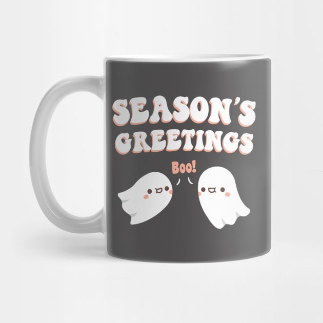 Cute Season's Greetings Funny Ghosts Go Boo by rustydoodle